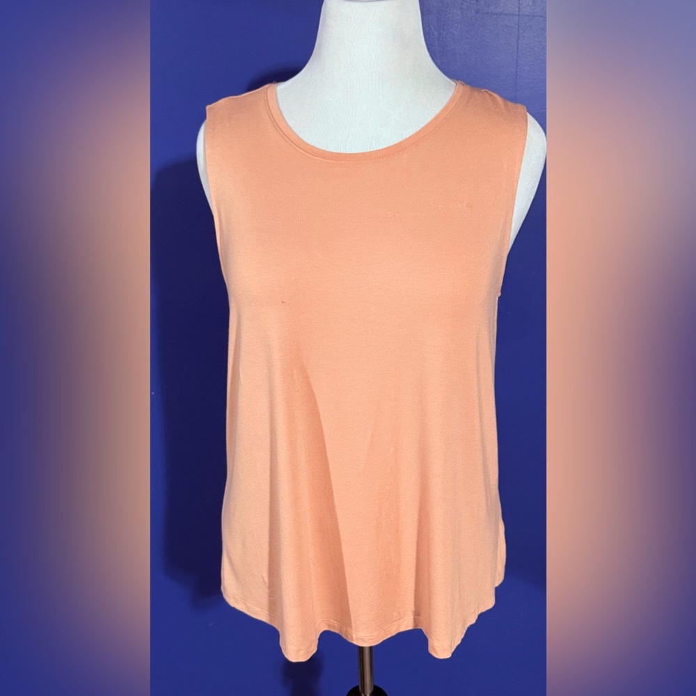 A New Day Stretch Knit Tank Top Size-XXL Peach Sleeveless Round Neck Athletic